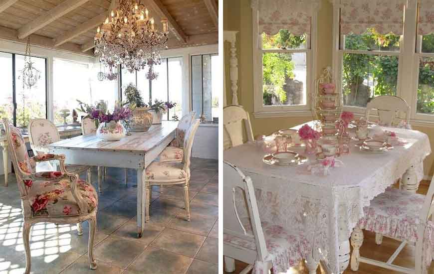 dining room shabby chic design - دکوراسیون داخلی به سبک رومانتیک (shabby chic)