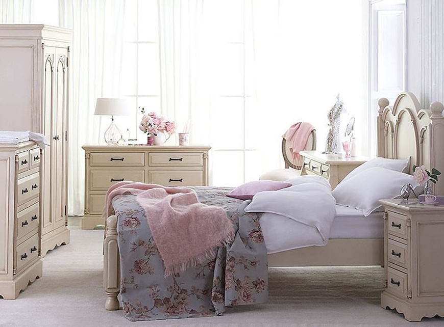 romantic bedroom design - دکوراسیون داخلی به سبک رومانتیک (shabby chic)