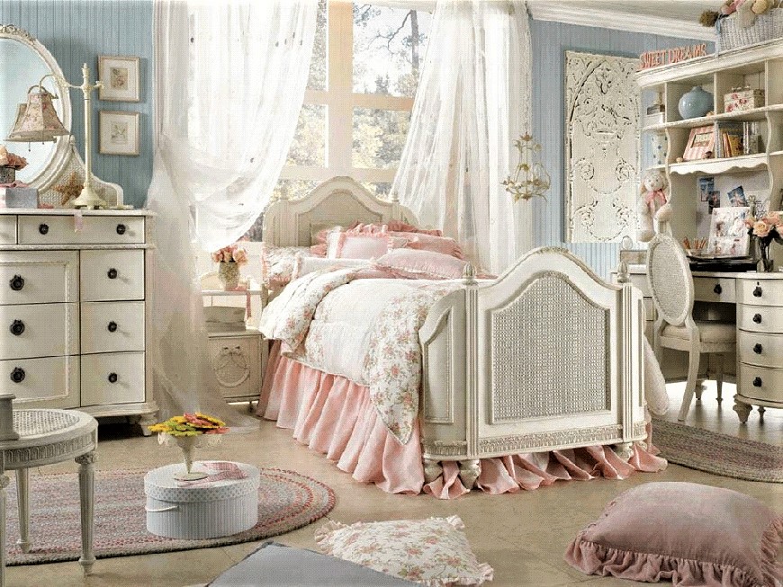 romantic bedroom style1 - دکوراسیون داخلی به سبک رومانتیک (shabby chic)