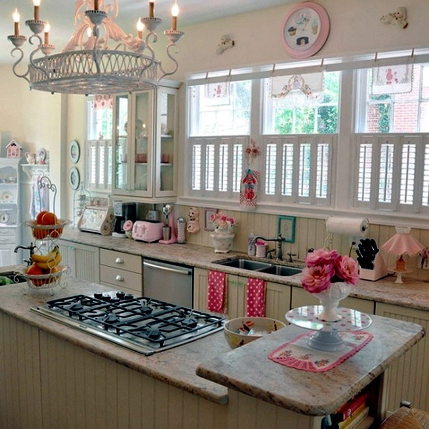 romantic kitchen design - دکوراسیون داخلی به سبک رومانتیک (shabby chic)