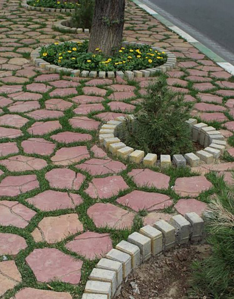 موزاییک سنگ فرش بتنی مدل ساسو 19*36*6