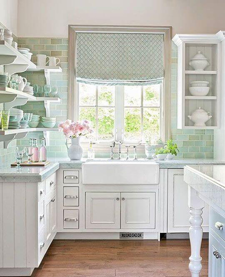 shabby chic kitchen design - دکوراسیون داخلی به سبک رومانتیک (shabby chic)