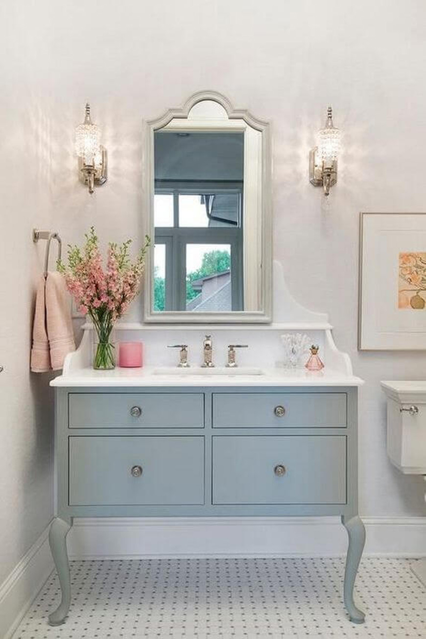 shabbychic bathroom design - دکوراسیون داخلی به سبک رومانتیک (shabby chic)