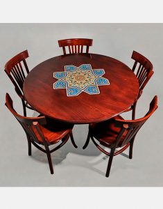 ست میز و صندلی نهارخوری گرد ۵ نفره هندسی ست میز و صندلی نهارخوری گرد ۵ نفره هندسی