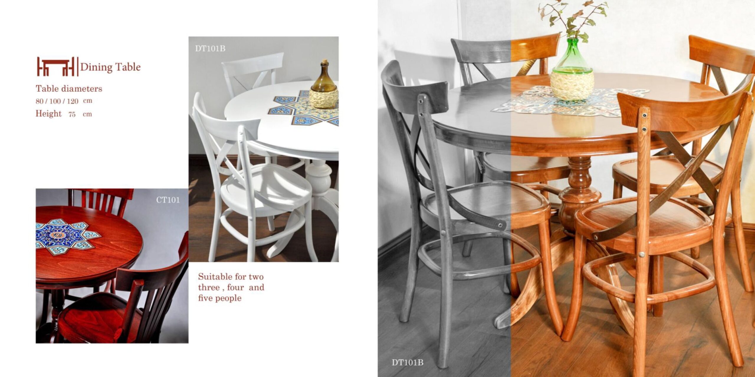 hendesi round dining table and chair for 4person 000 scaled - صندلی ناهارخوری لهستانی طرح ضربدری -  - kitchen-dining-chairs
