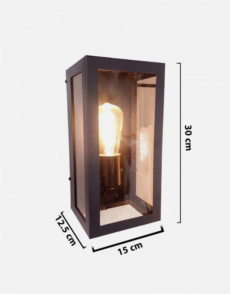 چراغ دیواری دکوراتیو مشکی طرح فانوسی