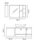 ست کابینت روشویی لوتوس و آینه مدل جینو