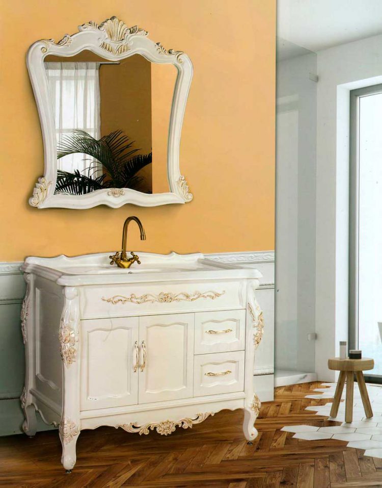 ست کابینت روشویی لوتوس و آینه مدل لانا کلاسیک
