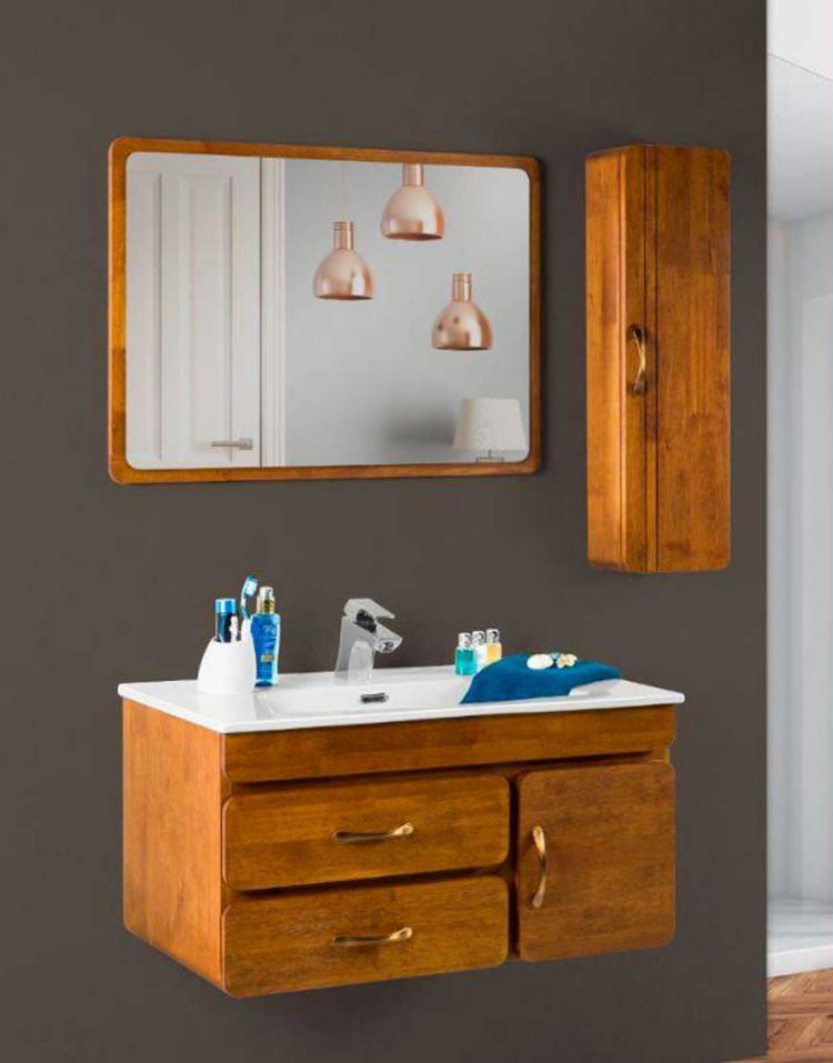 ست کابینت روشویی لوتوس و آینه مدل  میلان۸۰۰