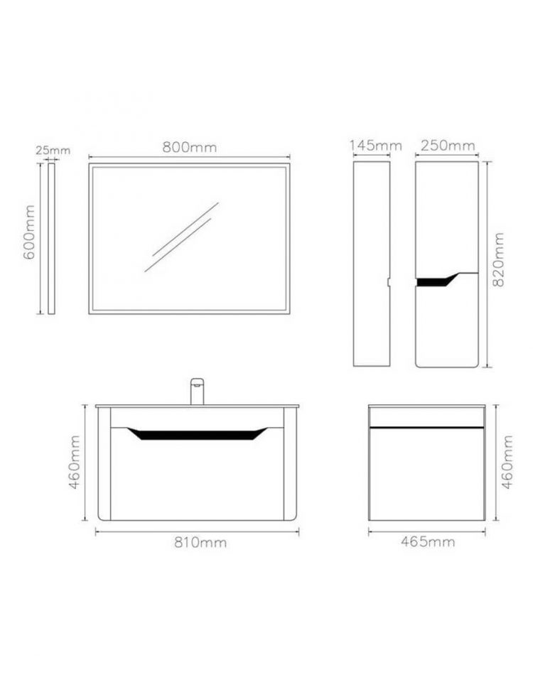 ست کابینت روشویی لوتوس و آینه مدل مونیکا ۸۰۰