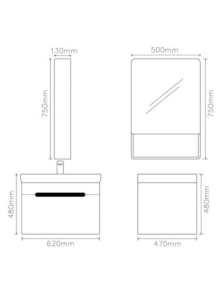 ست کابینت روشویی لوتوس و آینه مدلPV-206