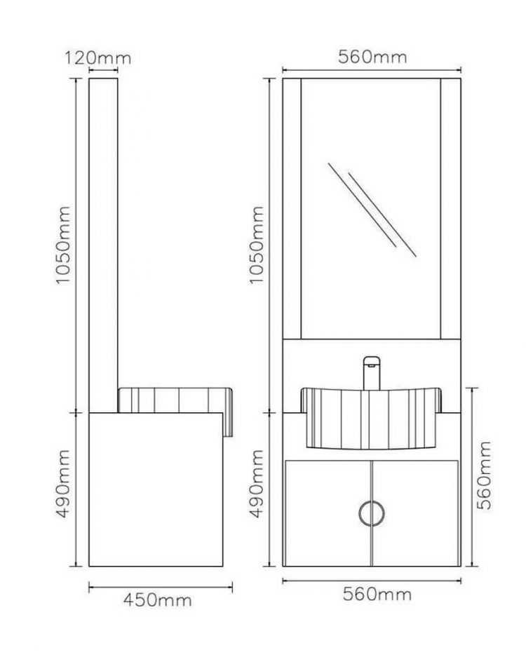 ست کابینت روشویی لوتوس و آینه مدل PV1000