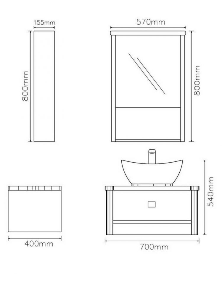 ست کابینت روشویی لوتوس و آینه مدلPV2030