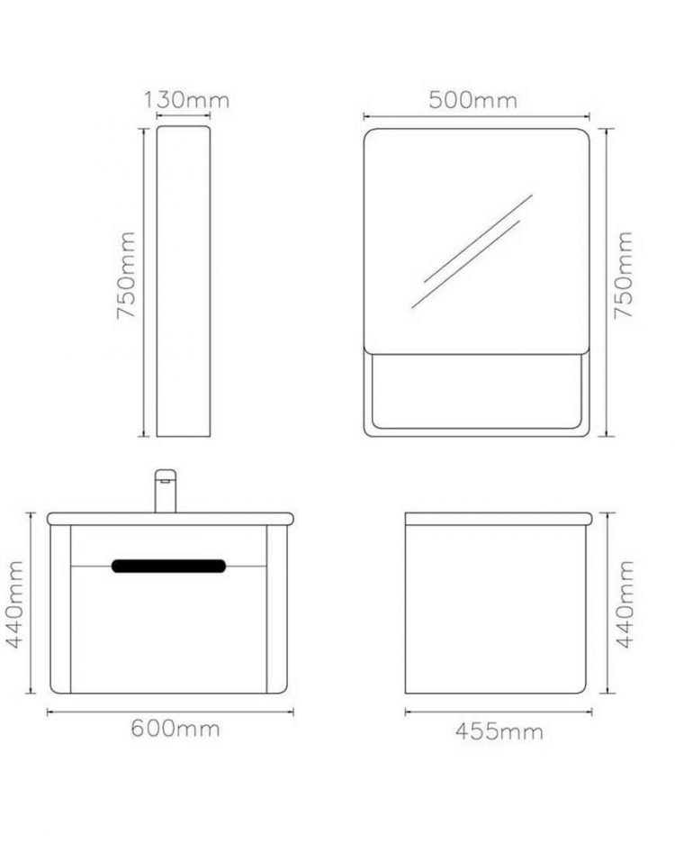 ست کابینت روشویی لوتوس و آینه مدلPV 207