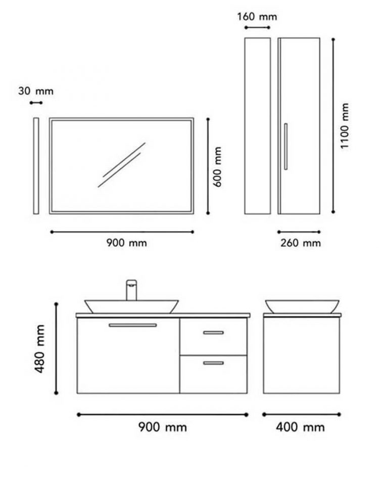 ست کابینت روشویی لوتوس و آینه مدلPV 3017