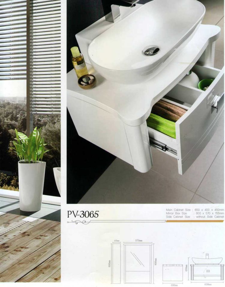 ست کابینت روشویی لوتوس و آینه مدلPV 3065