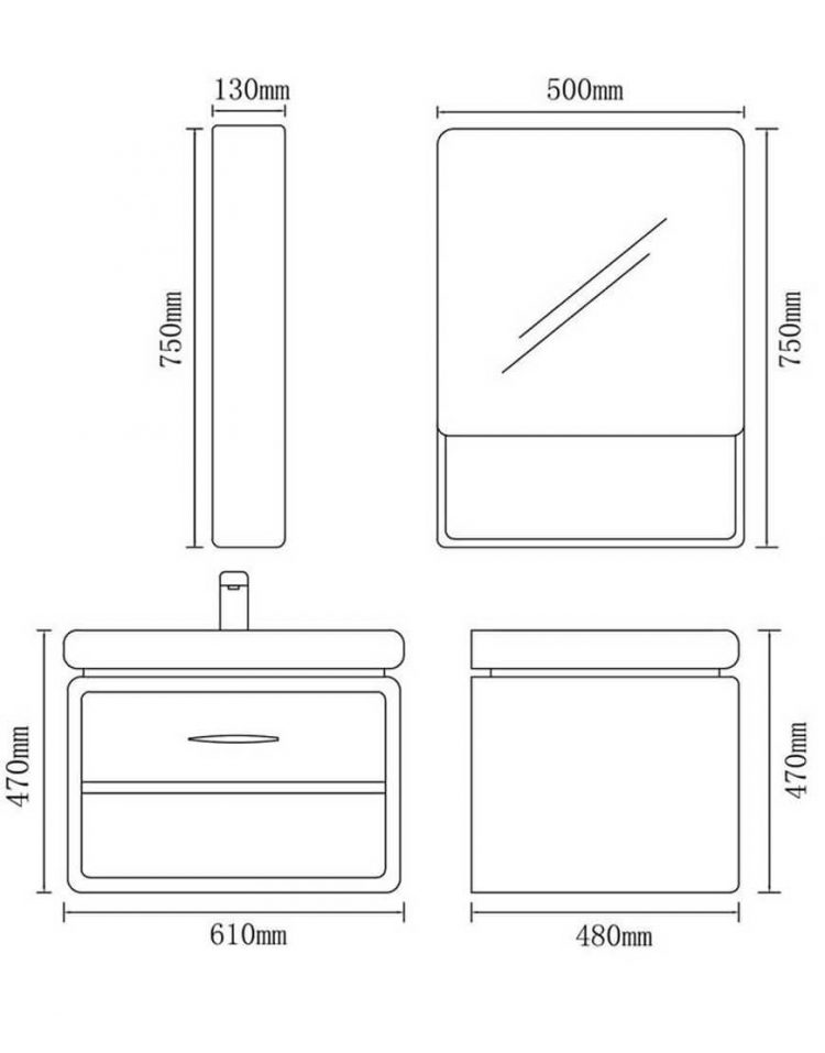 ست کابینت روشویی لوتوس و آینه مدلPV6000