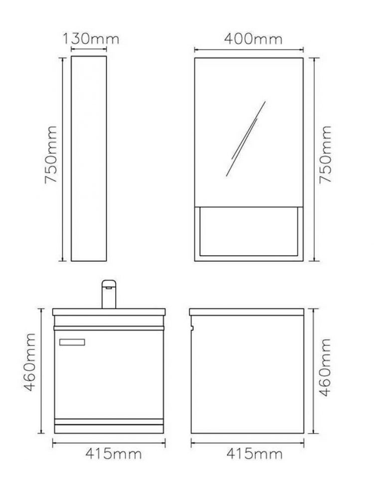 ست کابینت روشویی لوتوس و آینه مدلPV731