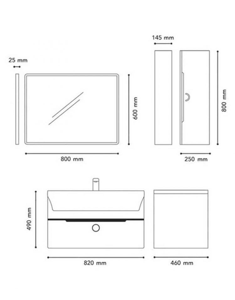 ست کابینت روشویی لوتوس و آینه مدلPV8002