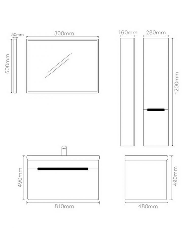 ست کابینت روشویی لوتوس و آینه مدلPV9000