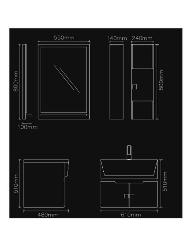 ست کابینت روشویی لوتوس و آینه مدل SD329