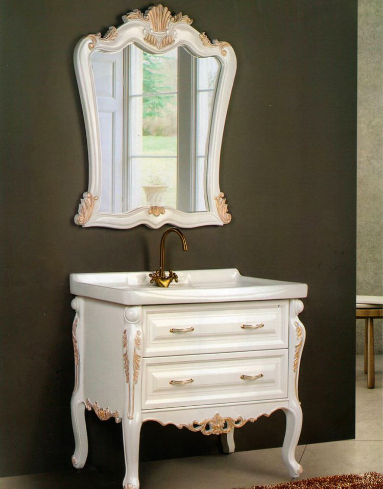 ست کابینت روشویی لوتوس و آینه مدل ونیز کلاسیک