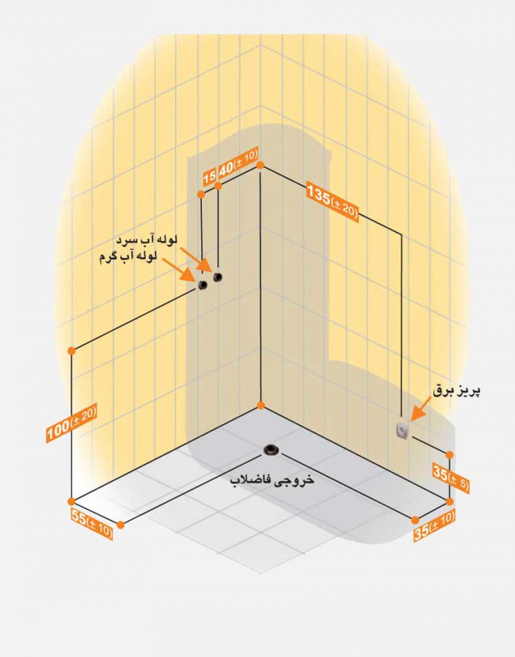 نیم کابین دوش پرشین استاندارد مدل هلنا