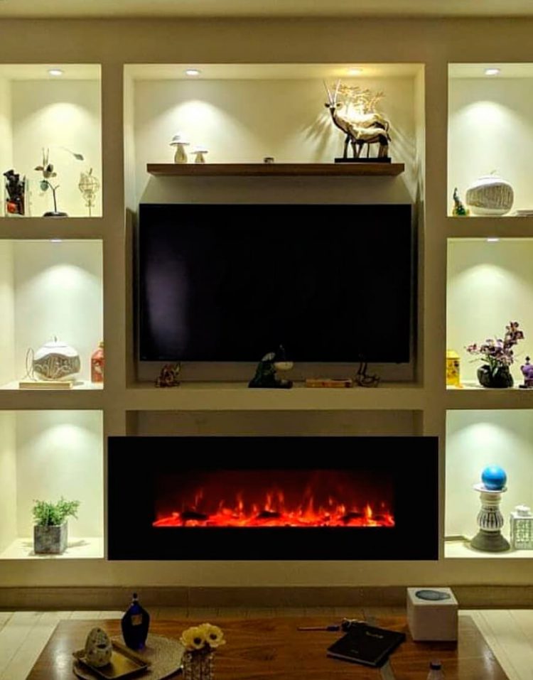 شومینه برقی لوکس شیشه ای بدون هیتر
