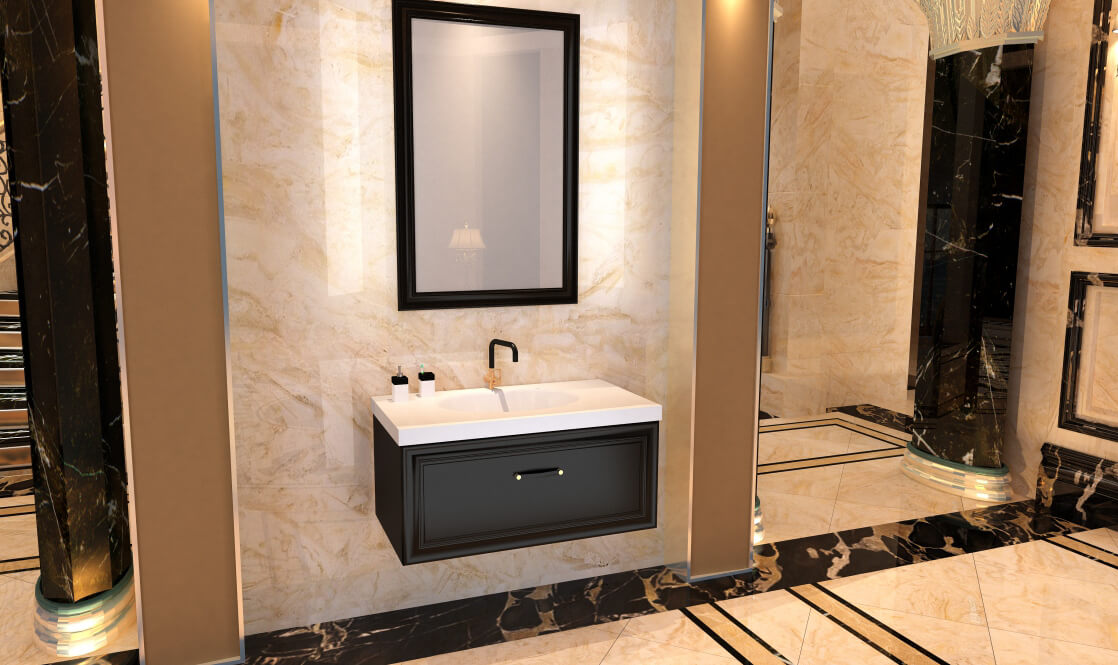 Verta Bathroom Vanities Francis0 - ست روشویی کابینت ورتا و آینه مدل فرانسیس -  - single-vanities