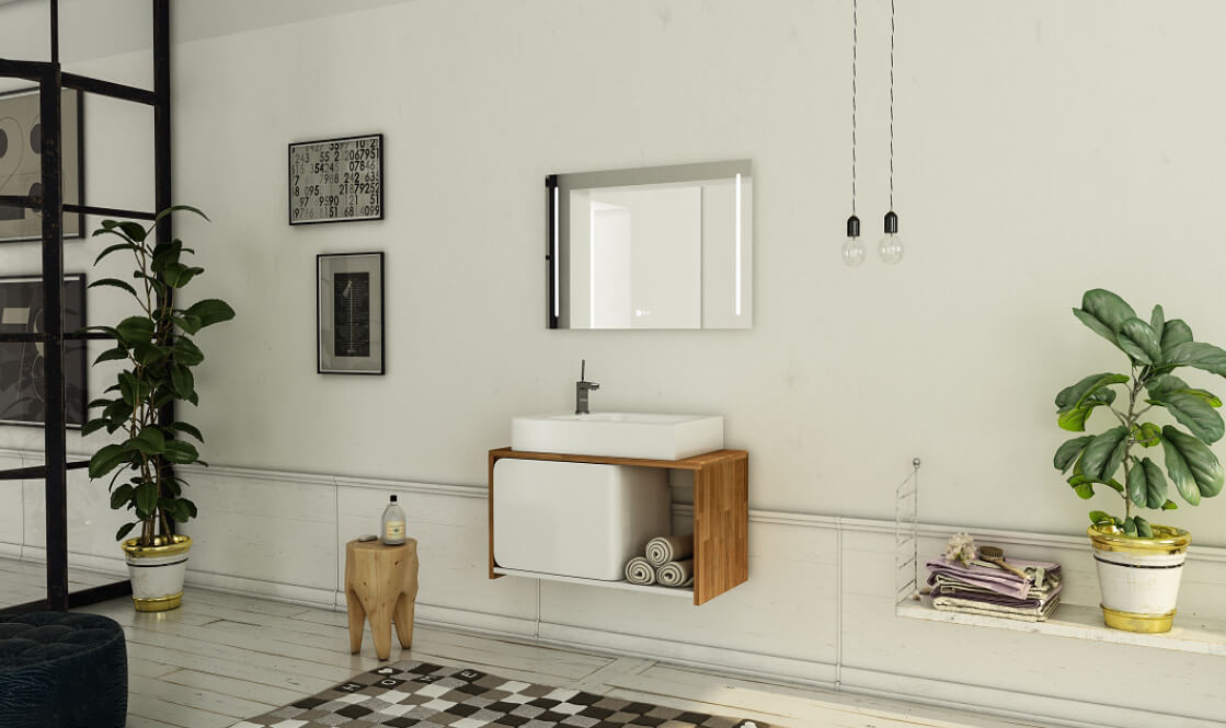 Verta Bathroom Vanities Rosewood0 - ست روشویی کابینت ورتا و آینه مدل رزوود -  - single-vanities