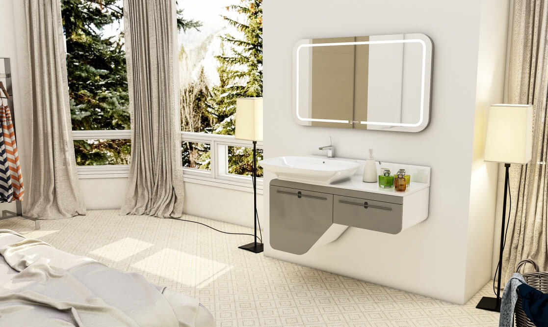 Verta Bathroom Vanities Venice0 - ست روشویی کابینت ورتا و آینه مدل ونیز -  - single-vanities