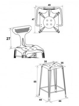 صندلی فلزی اپن نهالسان مدل بیتا بدون دسته
