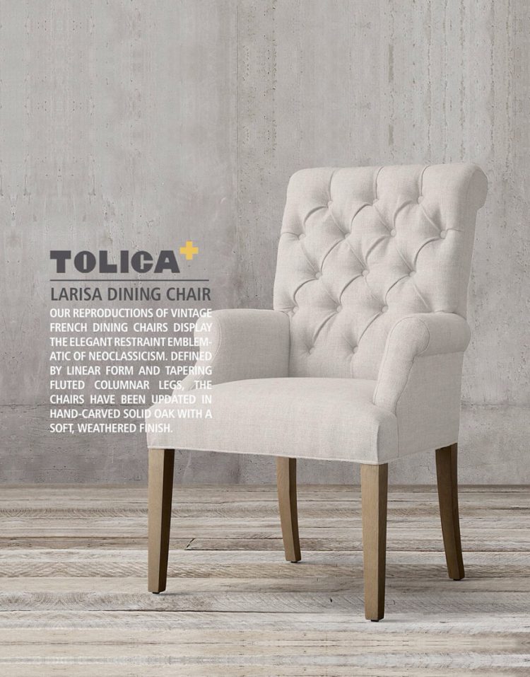 صندلی ناهارخوری پایه چوبی تولیکا مدل لاریسا