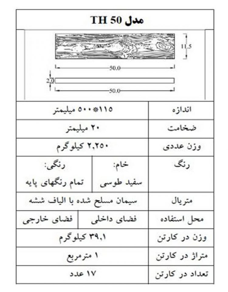 دیوارپوش بتن اکسپوز دکواستون مدلTH50