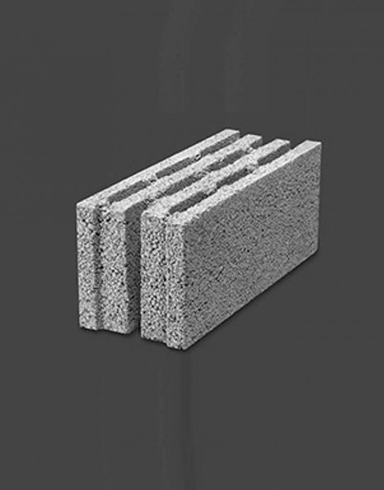 بلوک لیکا توخالی ته پر (چهار جداره) ضخامت ۲۰ سانت