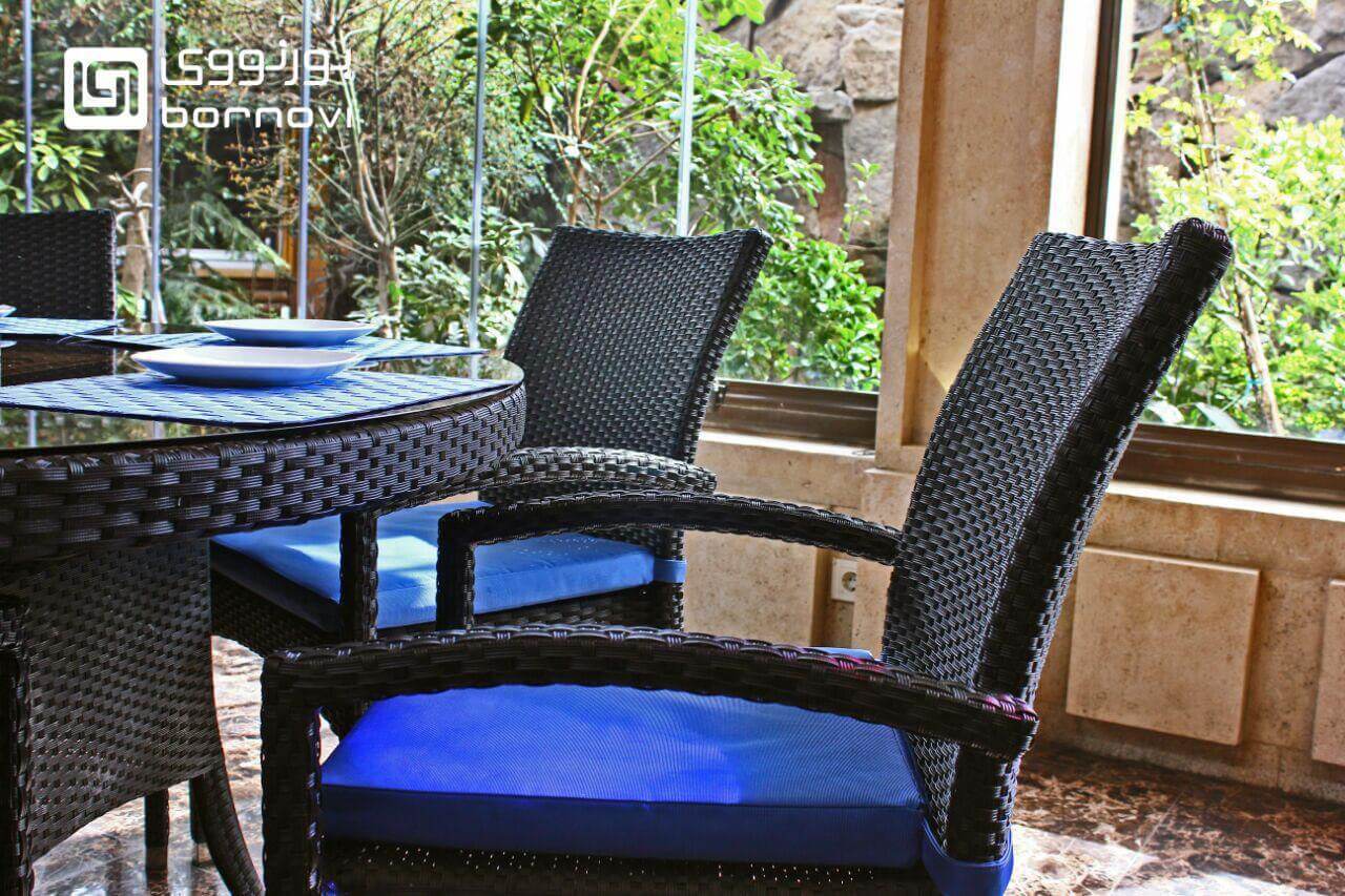 bornovi six set woven model roma 000 - ست میز صندلی حصیری بورنووی شش نفره مدل روما -  - patio-dining-furniture