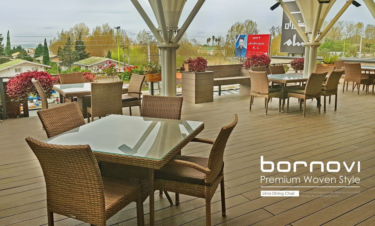 bornovi woven Square table 000 - میز مربعی حصیری تراس بورنووی -  - outdoor-bistro-tables