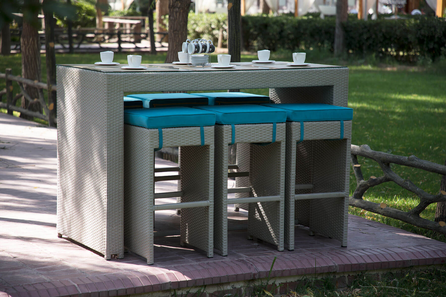 decorose patio bar furniture bamboo model0 - ست میز صندلی بار محوطه مدل مدوسا -  - patio-bar-furniture