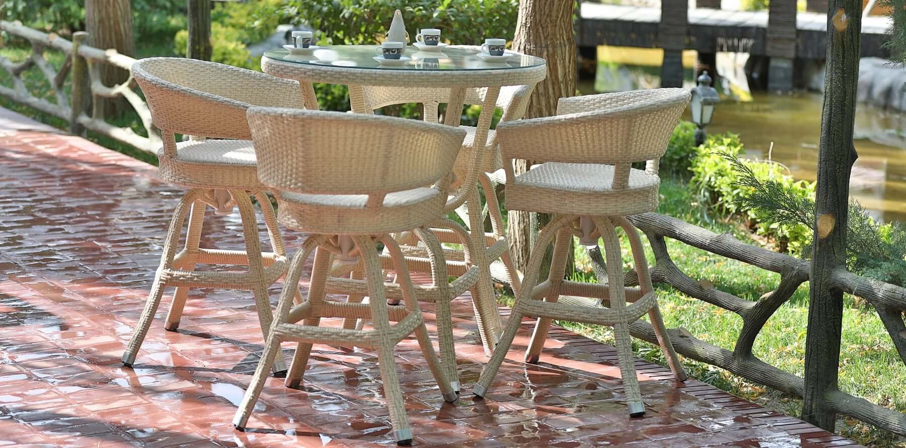 decorose patio bar furniture siatel model0 - صندلی بار گردان حصیری مدل واران -  - patio-bar-stools