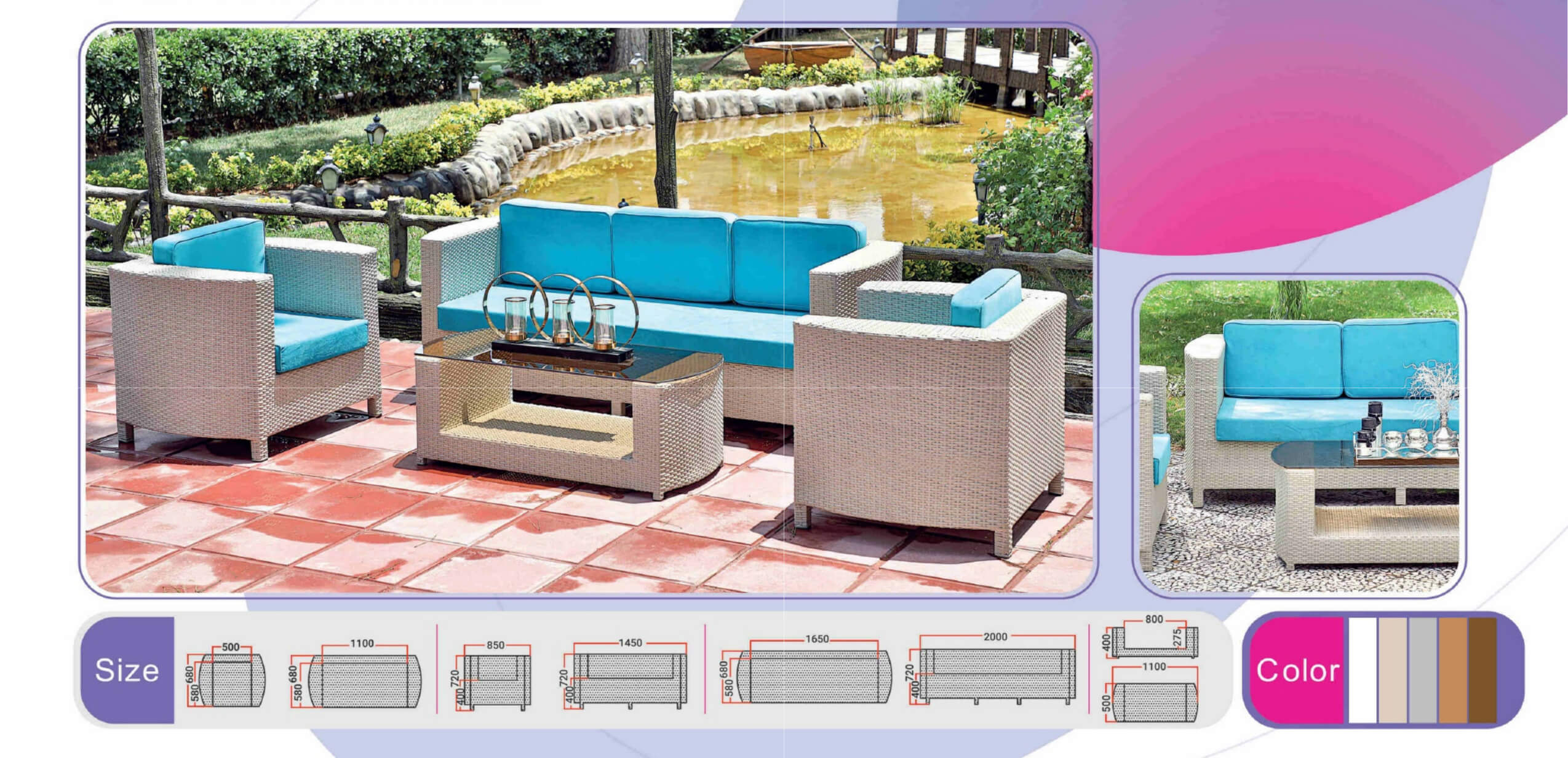 decorose patio conversation sets diamond model 00 - ست صندلی حصیری دستبافت مدل لورا -  - patio-conversation-sets