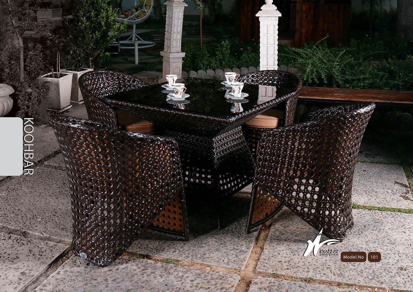 kohbar patio conversation sets 101 model0 - ست میز صندلی غذاخوری فضای باز مدل ۱۰۱ -  - patio-dining-furniture