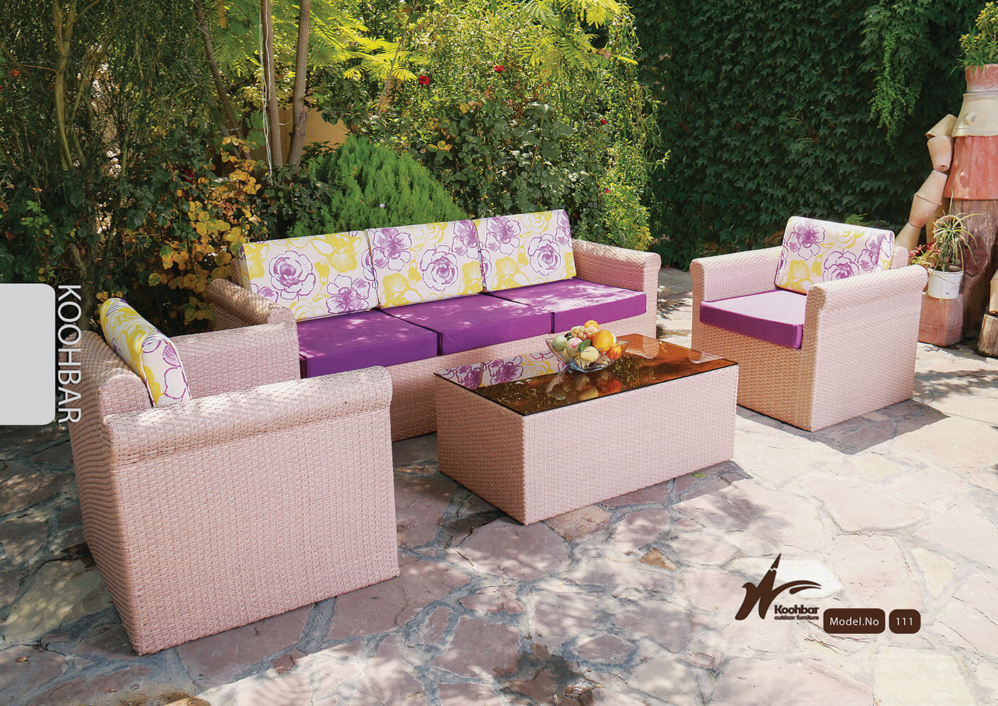 kohbar patio conversation sets 111 model0 - ست مبلمان حصیری محوطه مدل ۱۱۱ -  - patio-conversation-sets