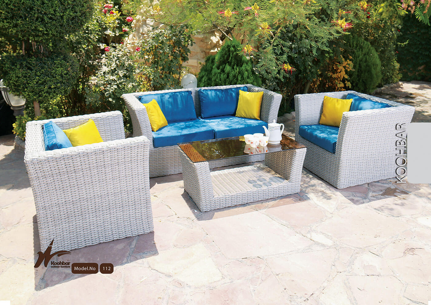 kohbar patio conversation sets 112 model0 - ست صندلی حصیری فضای باز کوهبر مدل ۱۱۲ -  - patio-conversation-sets