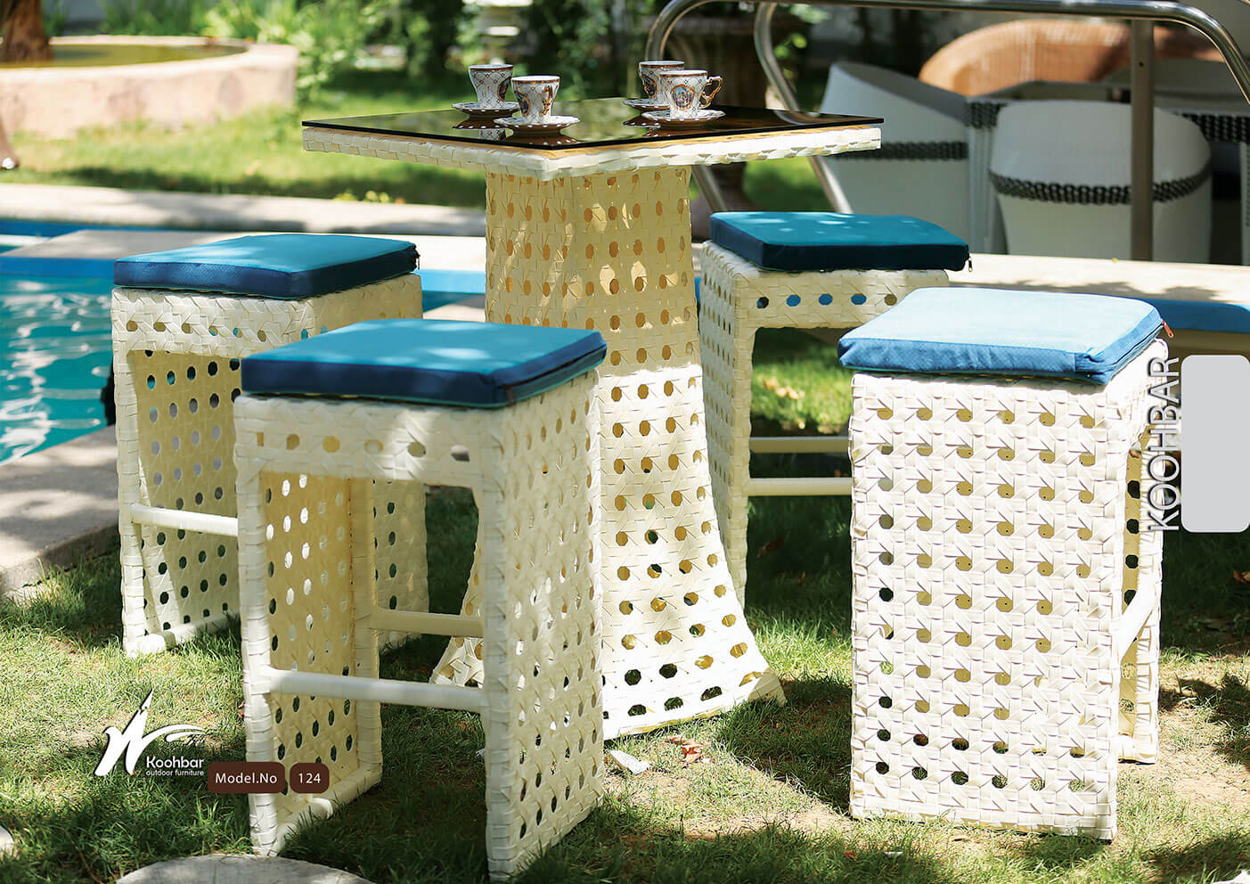 kohbar patio conversation sets 124 model0 - ست میز صندلی بار حصیری کوهبر مدل ۱۲۴ -  - patio-bar-furniture