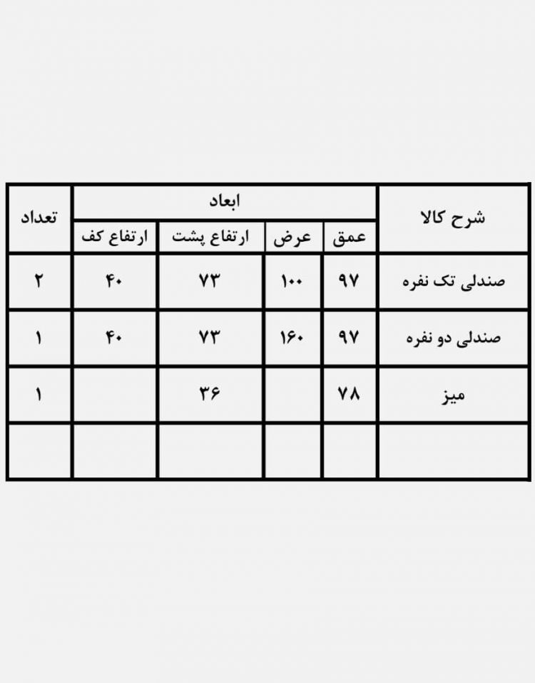 ست میز مبلمان فضای باز مدل ۱۲۵