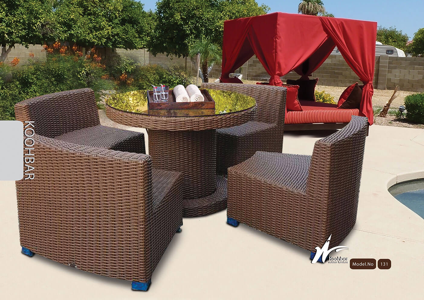 kohbar patio conversation sets 131 model0 - ست مبلمان حصیری محوطه مدل ۱۳۱ -  - patio-conversation-sets