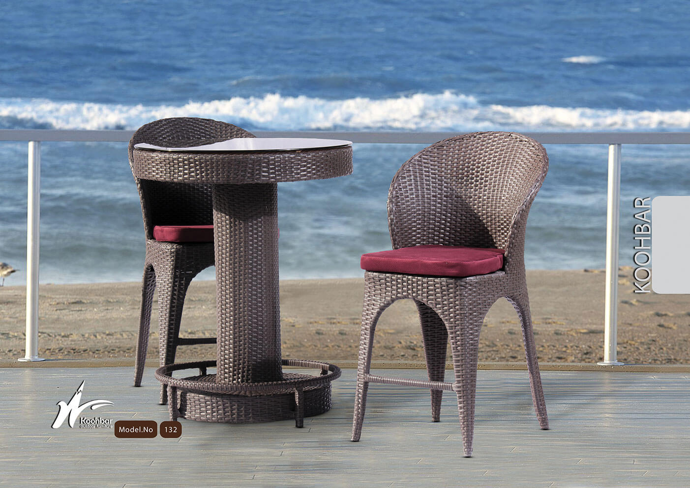 kohbar patio conversation sets 132 model0 - ست میز صندلی صبحانه خوری کوهبر مدل ۱۳۲ -  - patio-bar-furniture