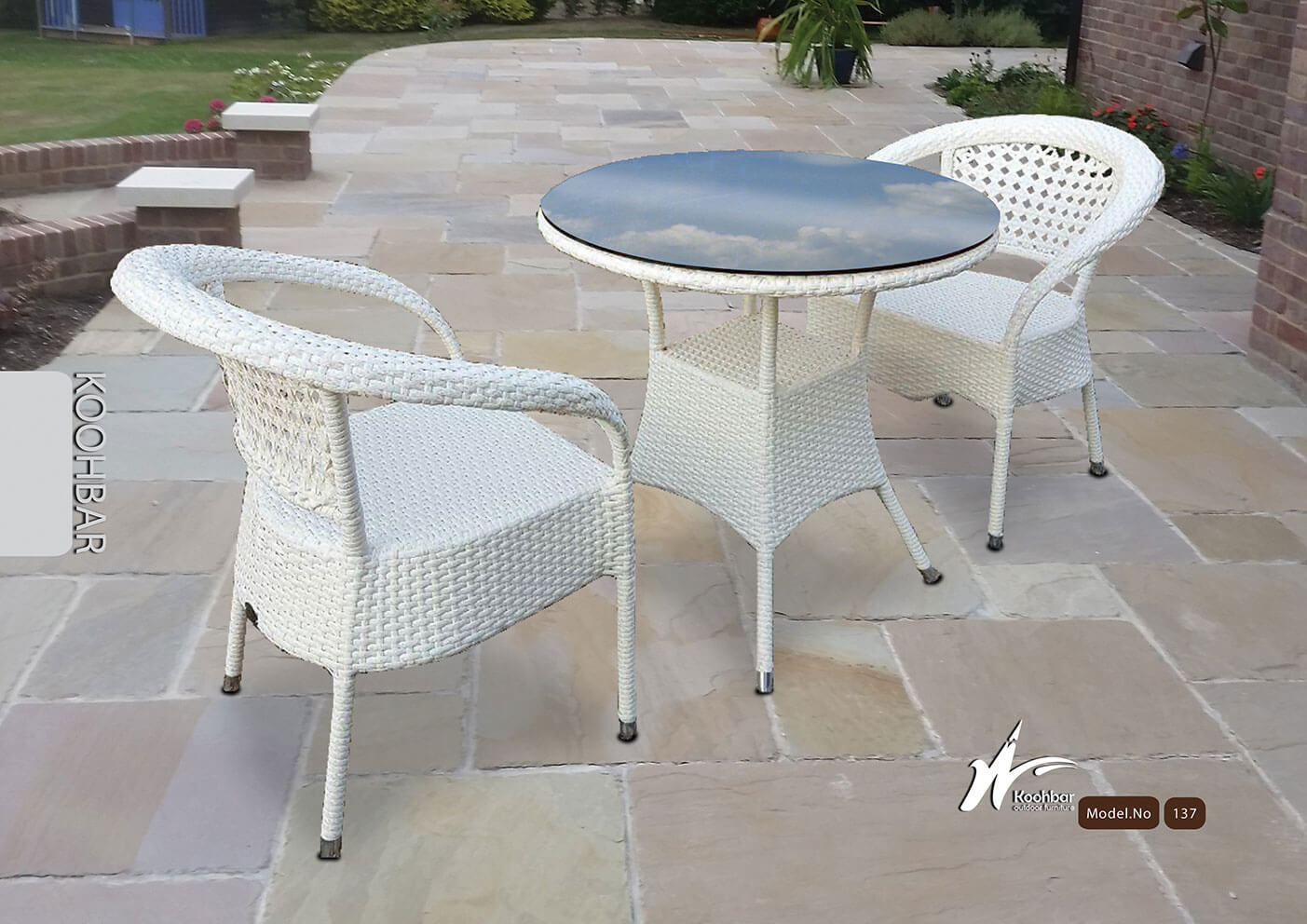 kohbar patio conversation sets 137 model0 - ست میز صندلی حصیری فضای باز مدل ۱۳۷ -  - patio-dining-furniture