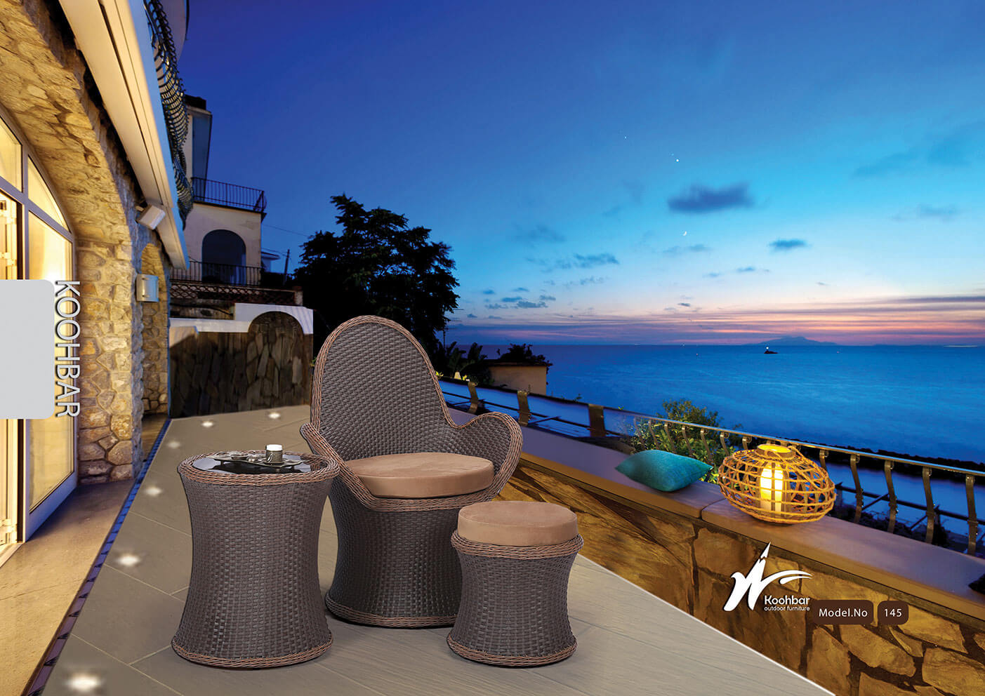 kohbar patio conversation sets 145 model0 - ست مبل و پاف مدل ۱۴۵ -  - patio-conversation-sets