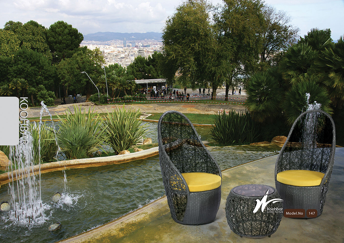 kohbar patio conversation sets 147 model0 - ست صندلی حصیری فضای باز مدل ۱۴۷ -  - patio-conversation-sets